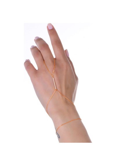 Gümüş Rose Zirkon Taşlı Modern Bar Çubuk Şahmeran Barcode Beyaz - Rose Gold