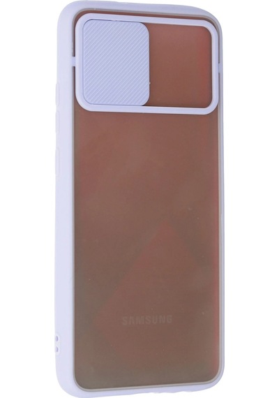 Ilkeshop Newface Samsung Galaxy Uyumlu A02s Kılıf Palm Buzlu Kamera Sürgülü Silikon - Lila