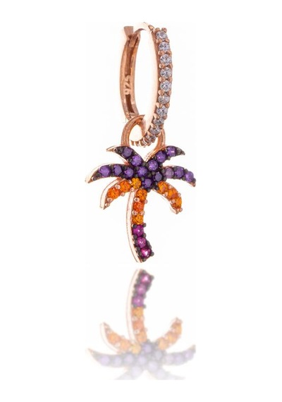 Palm Beachy Gümüş Küpe-317 Rose