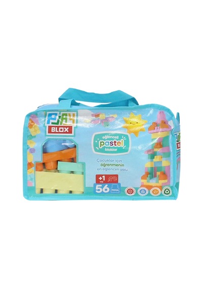 Play Blox 2915 Pastel Renkler Mega Blok Seti 56 Parça Mavi Çantalı