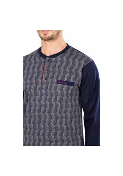 Pierre Cardin Uzun Kollu Çeyizlik Jakarlı Kışlık Pijama Takım5465