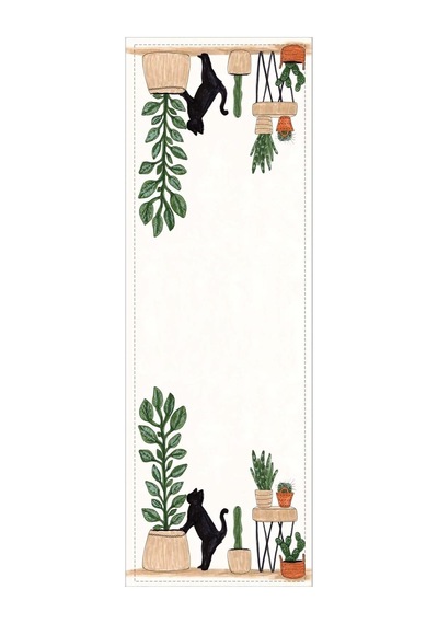 Viva Home 40x140cm Runner Dokuma Leke Tutmaz Premium Tay Tüyü Kumaş Masa Örtüsü Kaktüslü Rnr444 Diğer