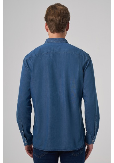 Morven Erkek İndigo Trend Dynamic Fit Denim Gömlek 26ms004001308 İndigo