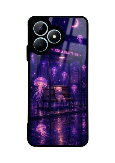 Realme Note 50 Moonlit Jelly Stop Tasarımlı Glossy Telefon Kılıfı Blue
