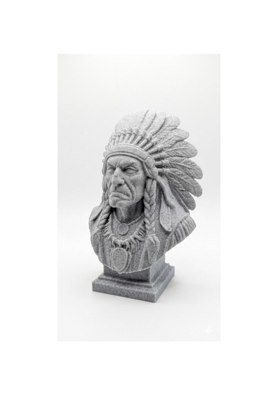 3d Baskı Kızılderili Şefi Büst Heykel Dekoratif Biblo 16 Cm
