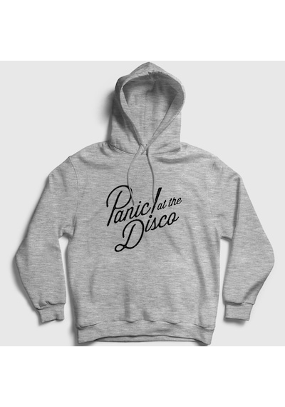 Presmono Unisex Rare To Die Panic At The Disco Kapüşonlu Sweatshirt Gri Melanj