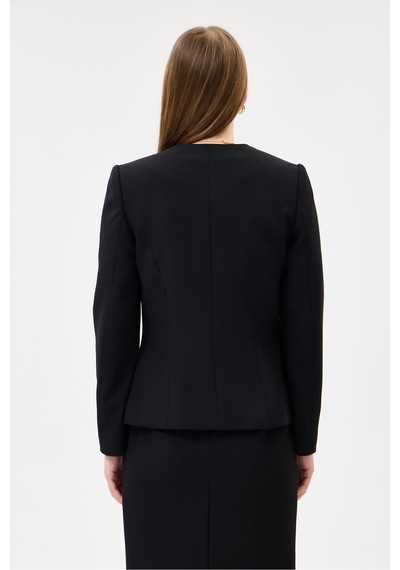 Velnara Moda Siyah Klasik Kadın Takım Elbise-sıfır Yaka Ceket & Kısa Kalem Etek Siyah - 927030108 Siyah Velnara Moda Siyah Klasik Kadın Takım Elbise-sıfır Yaka Ceket & Kısa Kalem Etek Siyah - 927030108 Siyah