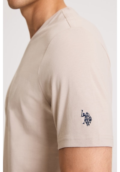 U.S. Polo Assn. U.s. Polo Assn. Erkek Taş Tişört Basic 50326944-vr049 Taş Rengi