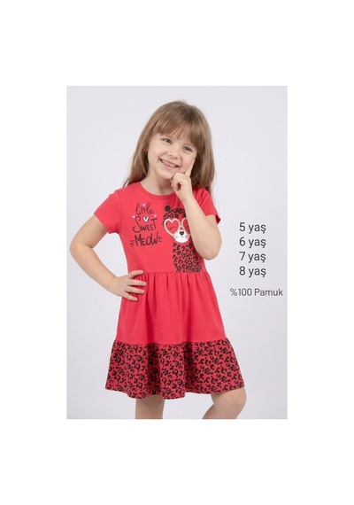 Ketbaby %100 Pamuklu Kız Çocuk Kırmızı Leopar Desenli Elbise 5-8 Yaş Yazlık Konfor Serisi Kırmızı Kırmızı Ketbaby %100 Pamuklu Kız Çocuk Kırmızı Leopar Desenli Elbise 5-8 Yaş Yazlık Konfor Serisi Kırmızı Kırmızı