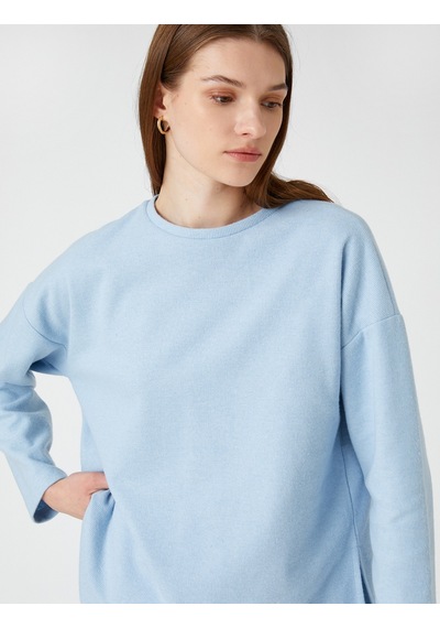 Koton Relax Fit Sweatshirt Uzun Kollu Mavi 3sak30009ek Mavi
