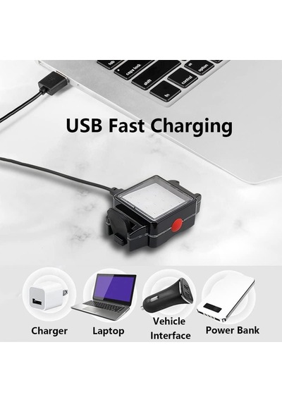 Forte Gt 6169 Bisiklet Arka Işık 3 Modlu 120 Lümen Usb Şarjlı Güçlü Arka Stop Gri - Siyah