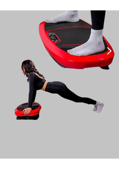 Titreşimli Egzersiz Platformu Evde Spor Ve Kas Aktivasyonu Kırmızı