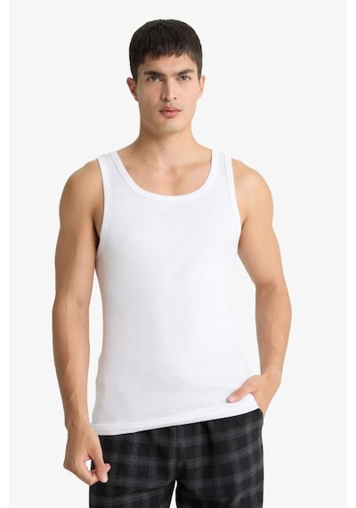 Defacto Slim Fit Dar Kesim Ribana 2li Atlet Y9056az25wnwt34 Beyaz