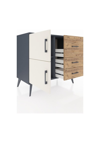 Hyperion Şifonyer Tek Raflı 3 Çekmeceli 2 Kapaklı 88x44x80 Antrasit-aytaşı/çam Aytaşı/çam Hyperion Şifonyer Tek Raflı 3 Çekmeceli 2 Kapaklı 88x44x80 Antrasit-aytaşı/çam Aytaşı/çam