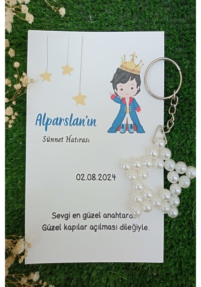 30 Adet Sünnet Hatırası Konsept Kartlı Anahtarlık - Sünnet Hediye