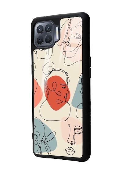 Oppo Reno 4 Lite Nude Maske Tasarımlı Glossy Telefon Kılıfı Siyah