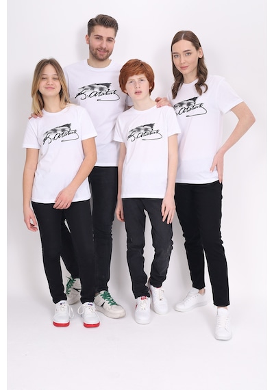 Toontoy Kids Toontoy Unisex Çocuk Atatürk Baskılı Tişört Beyaz