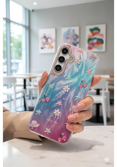 Samsung Galaxy S24 Fe Kılıf Aynalı Desenli Figürlü Tasarım Silikon Kapak