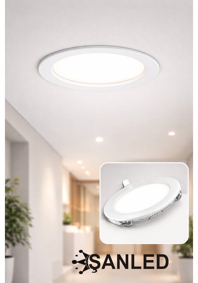 15w Tasarruflu Led Yuvarlak Beyaz Işık Sıva Altı Slim Panel Tavan Aydınlatma Armatürü-1 Adettir