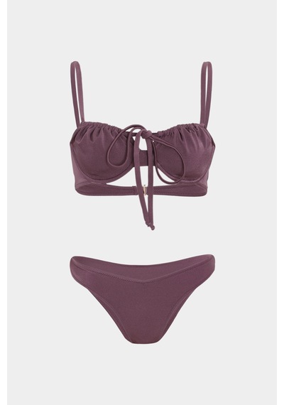 Açelyaokcu Premium Luna Slim Fit Kadın Bikini Altı Mürdüm
