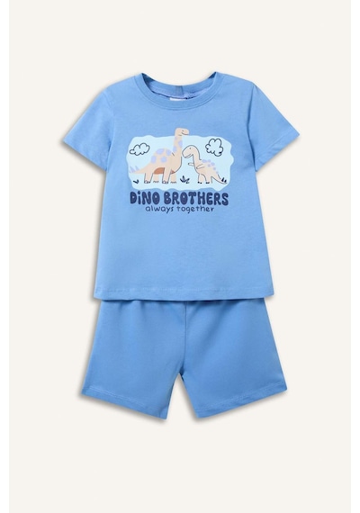 Defacto Dinozor Baskılı 2li Pijama Takımı Erkek Bebek H4034a526hsbe194 Mavi-be194