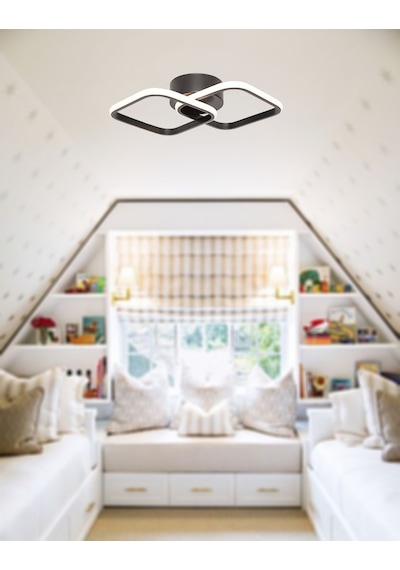 Tt405-2-Sy Tt Aydınlatma Mat Siyah 2 Li Kare Led Avize