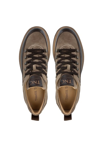 Tamer Tanca Erkek Hakiki Deri Bej Süet Sneakers & Spor Ayakkabı 1068 1101 Erk Ayk Sk24-25 Bej Suet/dr Bej