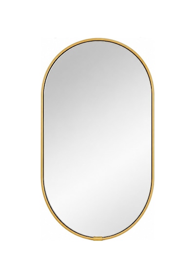 Gold Çerçeveli Dekoratif Duvar Aynası, 30 Cm, Gold Asma İpli Modern Salon Banyo Antre Makyaj Aynası Altın