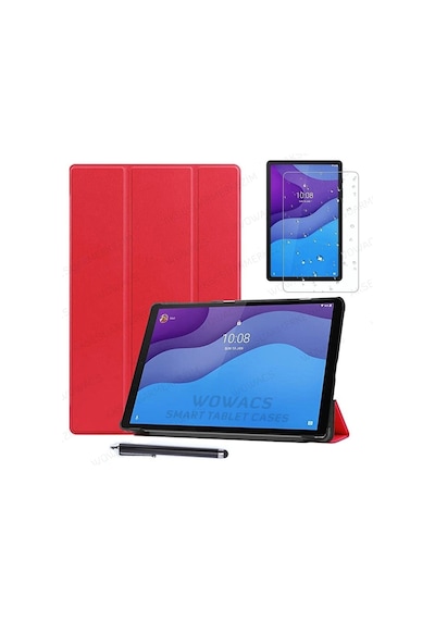 Lenovo Tab M10 Hd 2.nesil Tb-x306f Kılıf Smart Kapak Tablet Kılıfı + Ekran Koruyucu + Kalem Arka Kapak