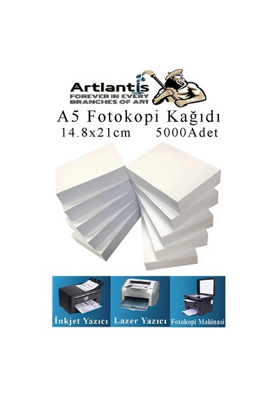 Fotokopi Kağıdı A5 80 Gr 500 Lü 10 Paket Fotokopi Kağıdı Lazer İnkjet Ve Fotokopi Makineleri İçin Uyumlu