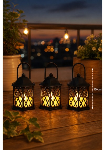 Dekoratif Mini Led Fener 10 Cm Sıcak Beyaz Işıklı Balkon, Masa Ve Parti Süsü Pilli Mini Fener Siyah Mini Fener - 901935900 Dekoratif Mini Led Fener 10 Cm Sıcak Beyaz Işıklı Balkon, Masa Ve Parti Süsü Pilli Mini Fener Siyah Mini Fener - 901935900