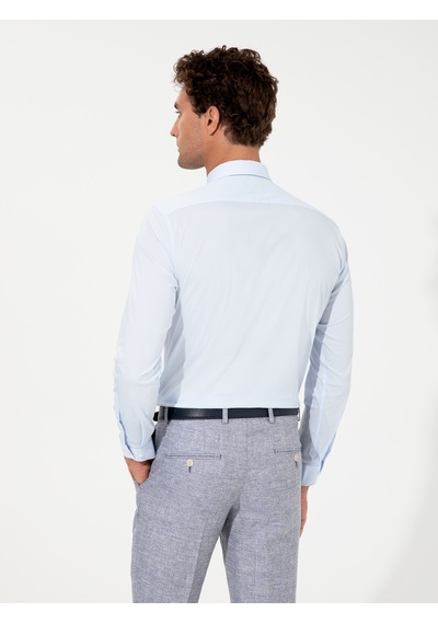Cacharel Açık Mavi Slim Fit Uzun Kollu Gömlek Denım
