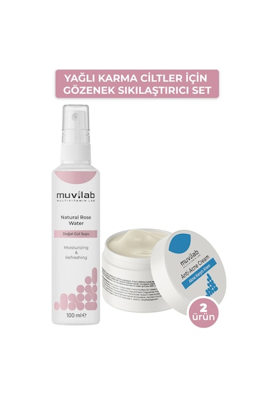 Yüz Nemlendirici Cilt Bakım Kremi Gözenek Sıkılaştırıcı Gül Suyu Tonik Karma Ciltler İçin Seti