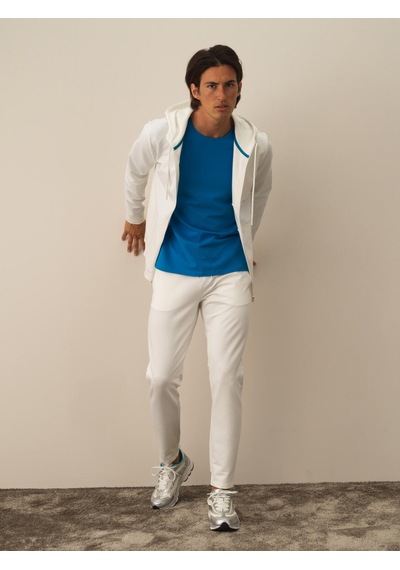 Xint Kırık Beyaz Pamuk Dokulu Slim Fit Sweatmont 350168
