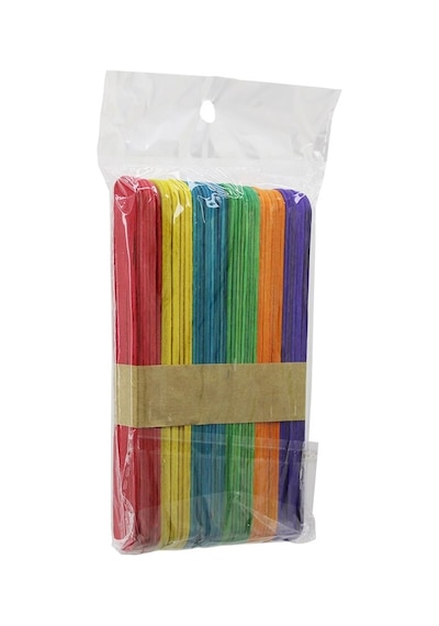 Renkli - 1000 Adet Ahşap Elişi - Dil Çubuk 15cm X 1.8cm Bx40