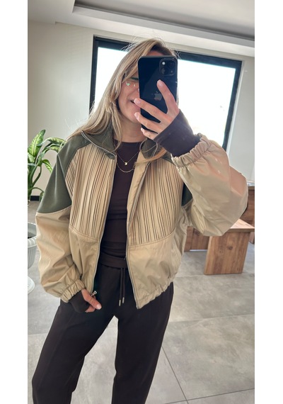 Premium Kalite Bomber Ceket Bej/ Haki