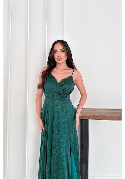 Neşeli Butik Kadın Ayarlanabilir Askılı Yırtmaçlı Tül Abiye Elbise Rys9276 Zümrüt Yeşili Neşeli Butik Kadın Ayarlanabilir Askılı Yırtmaçlı Tül Abiye Elbise Rys9276 Zümrüt Yeşili