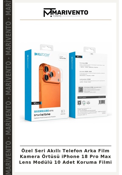 Özel Seri Akıllı Telefon Arka Film Kamera Örtüsü İphone 18 Pro Max Lens Modülü 10 Adet Koruma Filmi