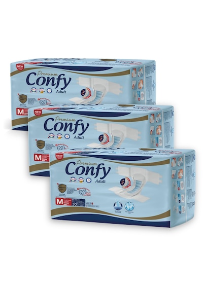 Confy Adult Yetişkin Bezi Medium 30 Adet X 3 Paket