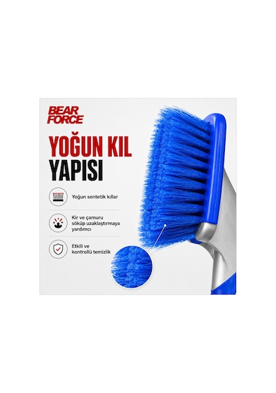 Robeve Bear Force Lastik Temizleme Fırçası Ergonomik Saplı Yoğun Kıllı Oto Lastik Ve Davlumbaz Temizleme Fırçası, Araç Lastik Yanak Temizleme Fırçası, Detay Temizlik Fırçası