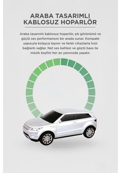 Delux Serisi Bluetooth Hoparlör Suv Araba D88 Beyaz 16w Eğlenceli Şirin Müzik