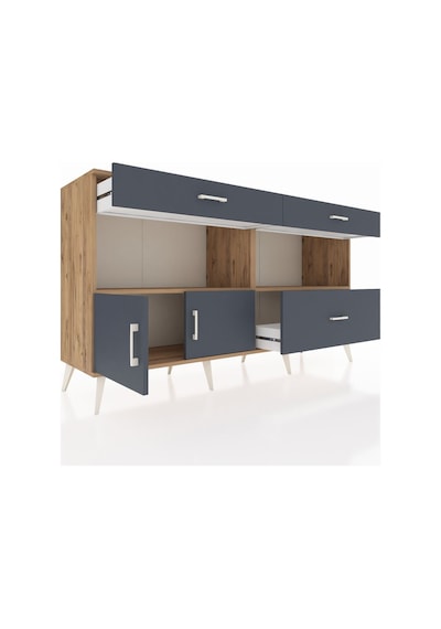 Hyperion Konsol 2 Raflı 3 Çekmeceli 2 Kapaklı 176x44x99 Çam-antra Çam-antrasit
