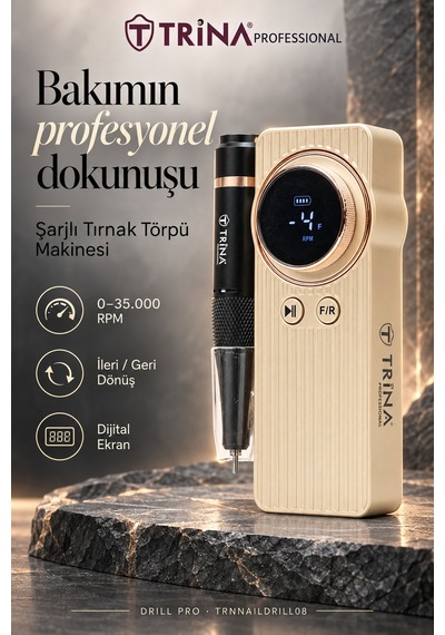 Trina Elektrikli Tırnak Törpü Makinesi Bej