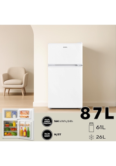 Kumtel HTMF-90EW 87 L Mini Buzdolabı Beyaz
