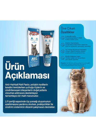 Yetişkin Kedi Malt Paste 100 G - 12 Adet