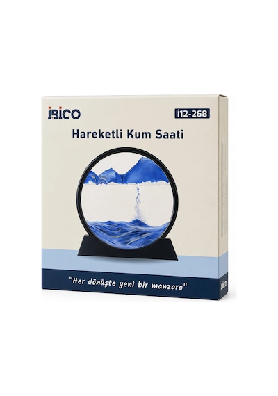 10 Inc - 25cm Renkli Sulu Cam Kum Saati Hareketli Ayna Modeli Bx40
