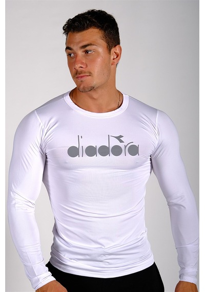 Diadora Soloben - Erkek Beyaz Uzun Kollu Spor T-Shirt - Tsrt-Zn1 Beyaz