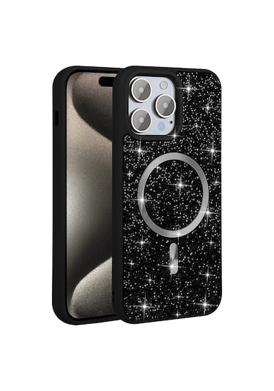 Zore İphone 14 Pro Max Kılıf Pırlanta Tasarımlı Magsafe Şarj Özellikli Ogaa Mozaik Silikon Kapak - Desert Gri