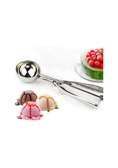 Metal Çek Bırak Dondurma Kepçesi - Kusursuz Dondurma Sunumu İçin Gümüş