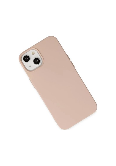 Newface Apple İphone 14 Plus Kılıf Nano İçi Kadife Silikon - Pudra